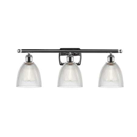 A large image of the Innovations Lighting 516-3W Castile Polished Chrome / Clear