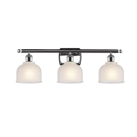 A large image of the Innovations Lighting 516-3W Dayton Polished Chrome / White