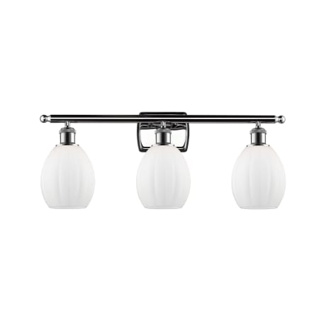 A large image of the Innovations Lighting 516-3W Eaton Polished Chrome / Matte White