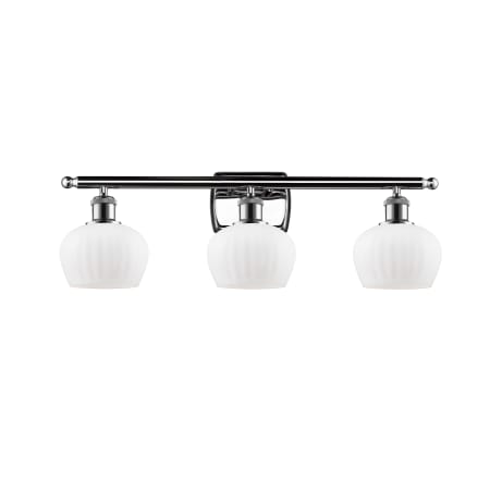 A large image of the Innovations Lighting 516-3W Fenton Polished Chrome / Matte White