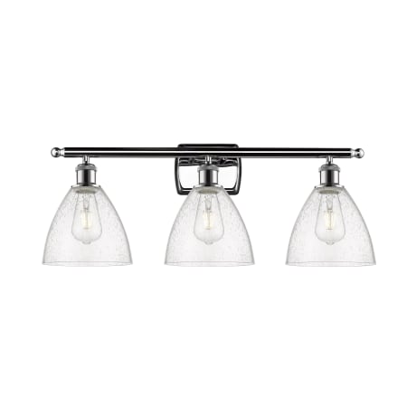 A large image of the Innovations Lighting 516-3W-11-28 Bristol Vanity Polished Chrome / Seedy