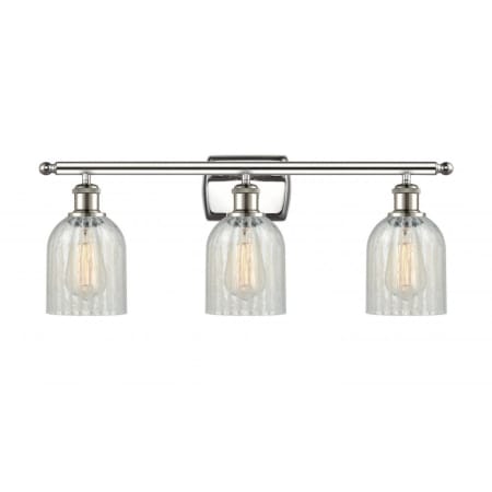 A large image of the Innovations Lighting 516-3W Caledonia Polished Nickel / Mouchette