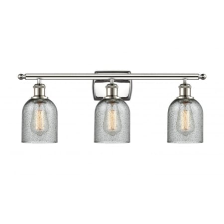A large image of the Innovations Lighting 516-3W Caledonia Polished Nickel / Charcoal