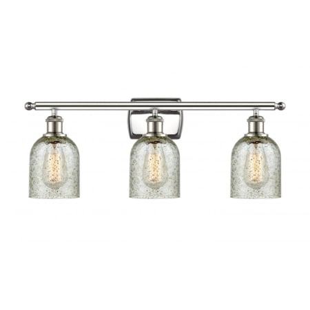 A large image of the Innovations Lighting 516-3W Caledonia Polished Nickel / Mica