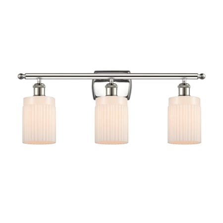A large image of the Innovations Lighting 516-3W Hadley Polished Nickel / Matte White