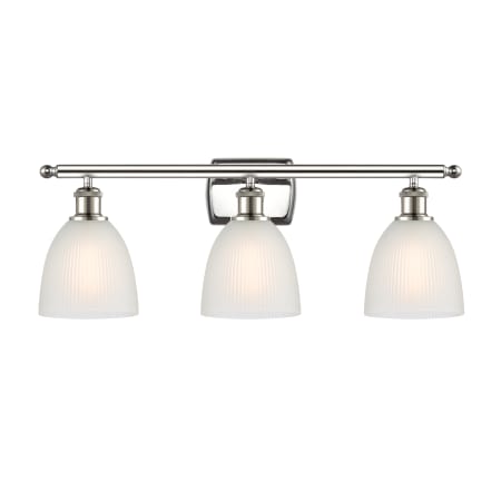 A large image of the Innovations Lighting 516-3W Castile Polished Nickel / White