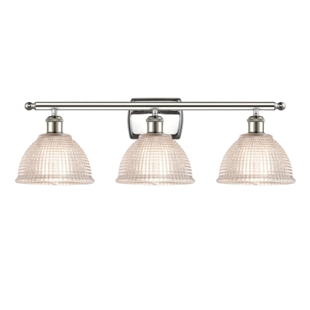 A large image of the Innovations Lighting 516-3W Arietta Polished Nickel / Clear