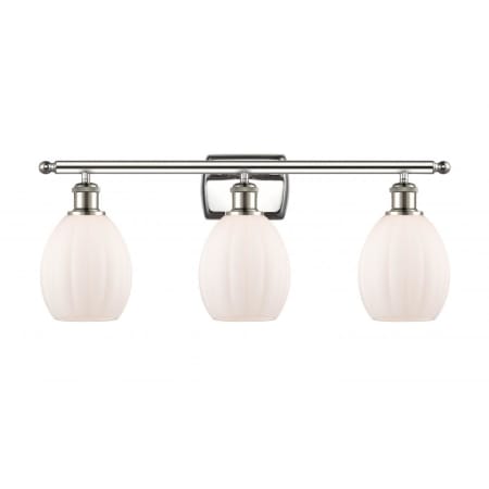 A large image of the Innovations Lighting 516-3W Eaton Polished Nickel / Matte White