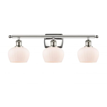 A large image of the Innovations Lighting 516-3W Fenton Polished Nickel / Matte White