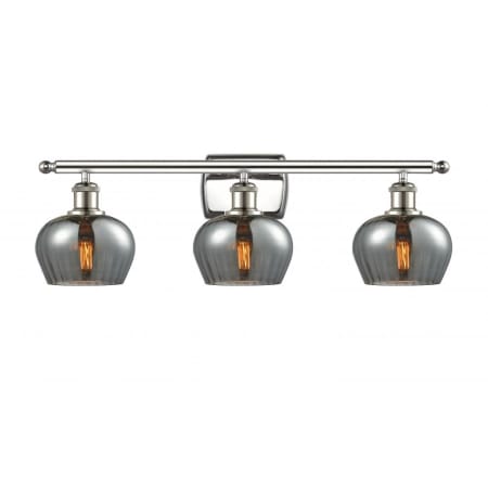 A large image of the Innovations Lighting 516-3W Fenton Polished Nickel / Plated Smoke