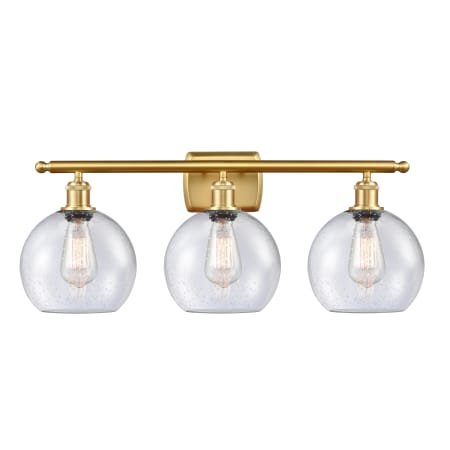 A large image of the Innovations Lighting 516-3W-13-26 Athens Vanity Satin Gold / Seedy