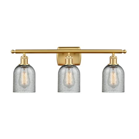 A large image of the Innovations Lighting 516-3W-12-26 Caledonia Vanity Charcoal / Satin Gold