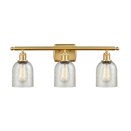 A large image of the Innovations Lighting 516-3W-12-26 Caledonia Vanity Mica / Satin Gold