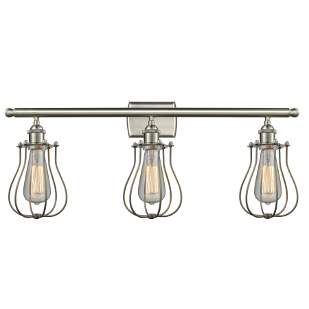 A large image of the Innovations Lighting 516-3W Barrington Brushed Satin Nickel / Mesh Cylinder
