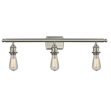 A large image of the Innovations Lighting 516-3W Bare Bulb Brushed Satin Nickel