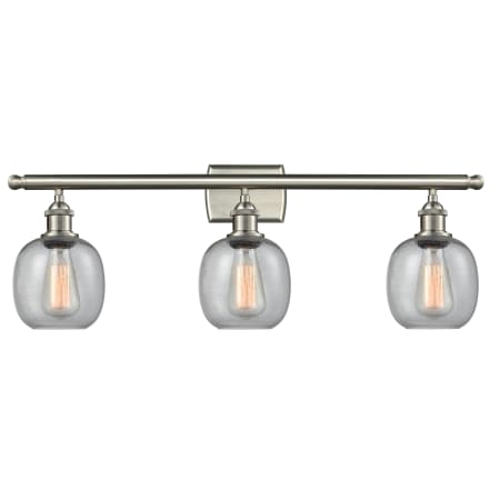 A large image of the Innovations Lighting 516-3W Belfast Brushed Satin Nickel / Metal Shade