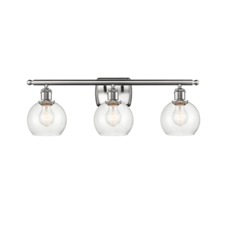 A large image of the Innovations Lighting 516-3W-9-26 Athens Vanity Brushed Satin Nickel / Seedy