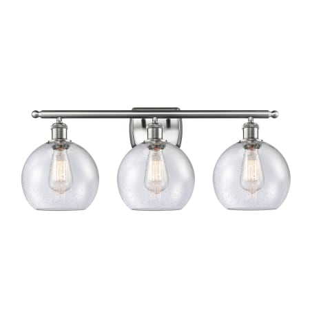 A large image of the Innovations Lighting 516-3W-13-26 Athens Vanity Brushed Satin Nickel / Seedy