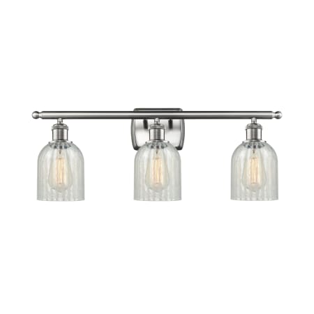 A large image of the Innovations Lighting 516-3W Caledonia Brushed Satin Nickel / Mouchette