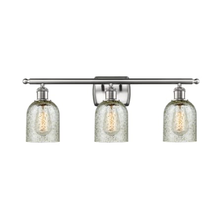 A large image of the Innovations Lighting 516-3W Caledonia Brushed Satin Nickel / Mica