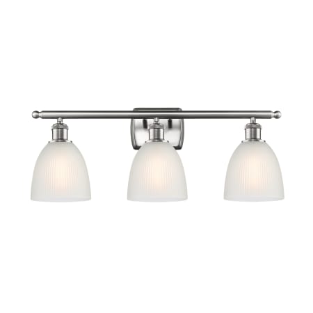 A large image of the Innovations Lighting 516-3W Castile Brushed Satin Nickel / White