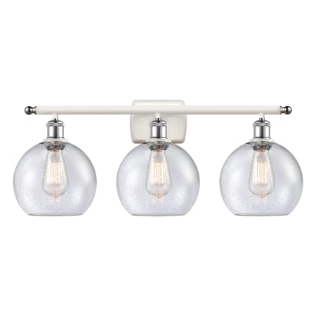 A large image of the Innovations Lighting 516-3W-13-26 Athens Vanity White and Polished Chrome / Seedy