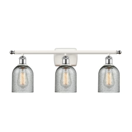A large image of the Innovations Lighting 516-3W Caledonia White and Polished Chrome / Charcoal