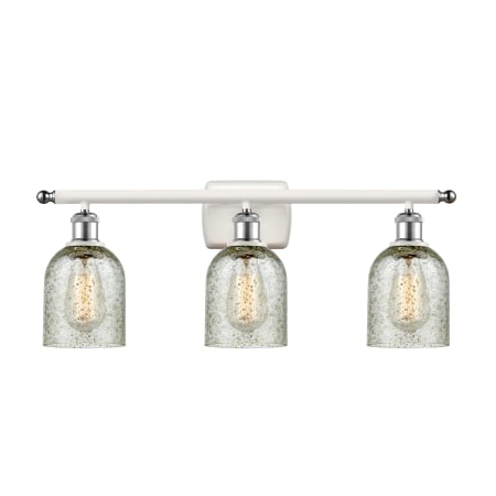 A large image of the Innovations Lighting 516-3W Caledonia White and Polished Chrome / Mica