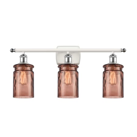 A large image of the Innovations Lighting 516-3W Candor White and Polished Chrome / Toffee Waterglass