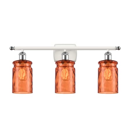 A large image of the Innovations Lighting 516-3W Candor White and Polished Chrome / Turmeric Waterglass