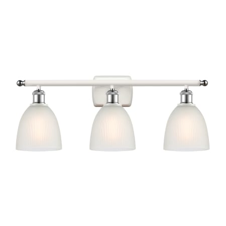 A large image of the Innovations Lighting 516-3W Castile White and Polished Chrome