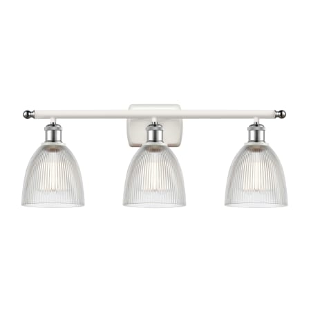 A large image of the Innovations Lighting 516-3W Castile White and Polished Chrome / Clear