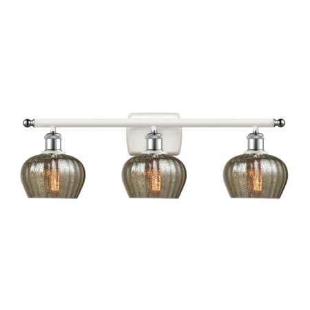 A large image of the Innovations Lighting 516-3W Fenton White and Polished Chrome / Mercury