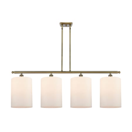 A large image of the Innovations Lighting 516-4I-10-48-L Cobbleskill Linear Antique Brass / Matte White