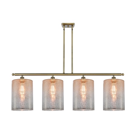 A large image of the Innovations Lighting 516-4I-10-48-L Cobbleskill Linear Antique Brass / Mercury