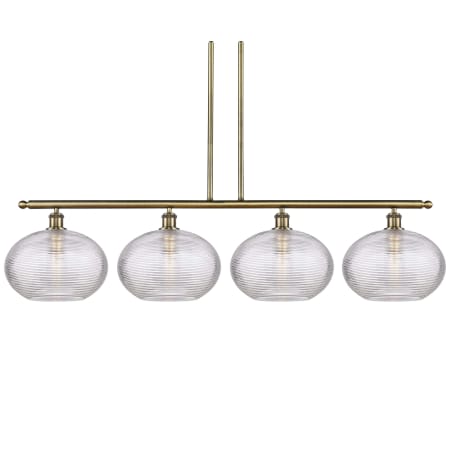 A large image of the Innovations Lighting 516-4I-12-51 Ithaca Pendant Antique Brass / Clear Ithaca