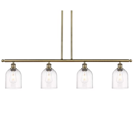 A large image of the Innovations Lighting 516-4I-10-48 Bella Pendant Antique Brass / Clear