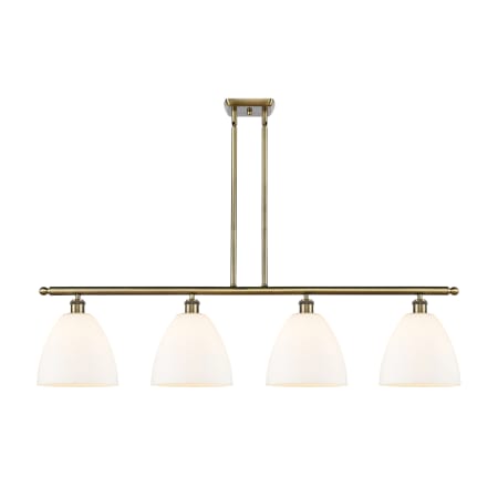 A large image of the Innovations Lighting 516-4I-13-48 Bristol Linear Antique Brass / Matte White