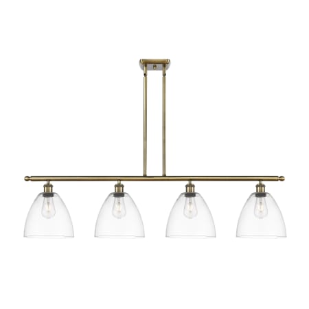 A large image of the Innovations Lighting 516-4I-13-48 Bristol Linear Antique Brass / Clear