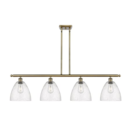 A large image of the Innovations Lighting 516-4I-13-48 Bristol Linear Antique Brass / Seedy