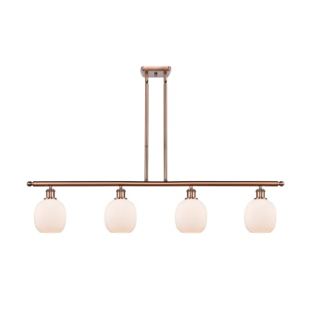 A large image of the Innovations Lighting 516-4I Belfast Antique Copper / Matte White