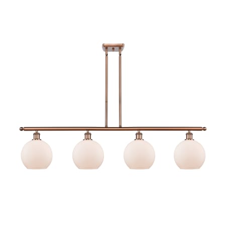 A large image of the Innovations Lighting 516-4I-10-48-L Athens Linear Antique Copper / Matte White