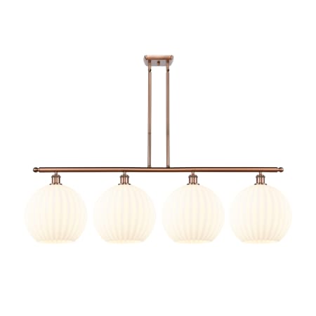 A large image of the Innovations Lighting 516-4I-14-51-White Venetian-Indoor Pendant Antique Copper / White Venetian