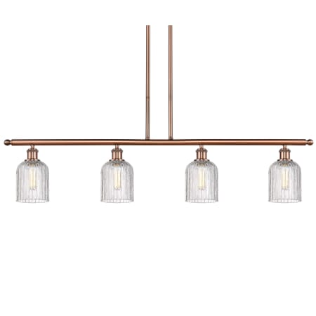 A large image of the Innovations Lighting 516-4I-10-48 Bridal Veil Pendant Antique Copper / Clear
