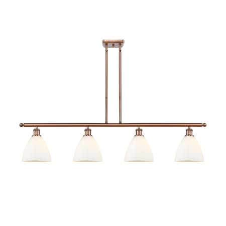 A large image of the Innovations Lighting 516-4I-11-48 Bristol Linear Antique Copper / Matte White