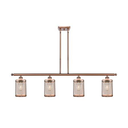 A large image of the Innovations Lighting 516-4I-10-48 Nestbrook Linear Antique Copper