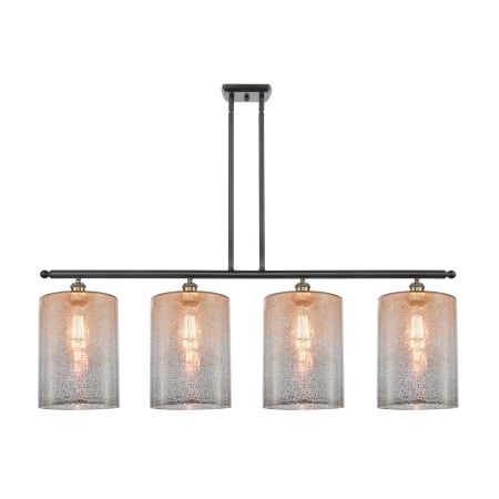 A large image of the Innovations Lighting 516-4I-10-48-L Cobbleskill Linear Black Antique Brass / Mercury