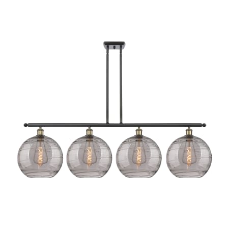 A large image of the Innovations Lighting 516-4I 14 50 Athens Deco Swirl Chandelier Black Antique Brass