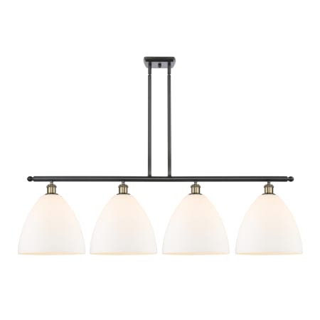 A large image of the Innovations Lighting 516-4I-15-51 Bristol Linear Black Antique Brass / Matte White