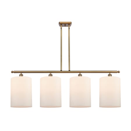 A large image of the Innovations Lighting 516-4I-10-48-L Cobbleskill Linear Brushed Brass / Matte White